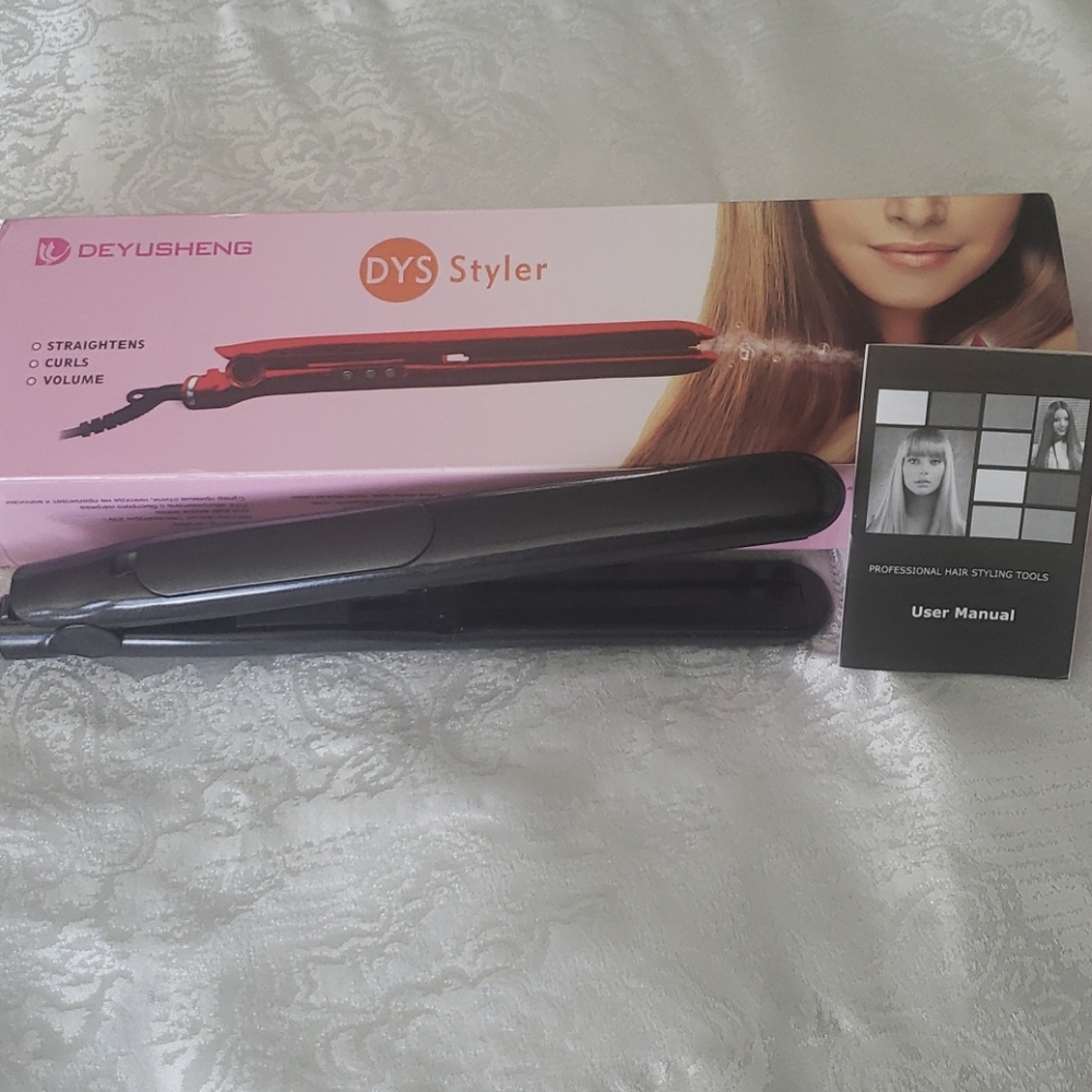 DYS Styler straightens curls and volume.